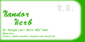 nandor werb business card